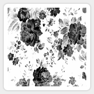 ROSES GRAY BLACK Sticker